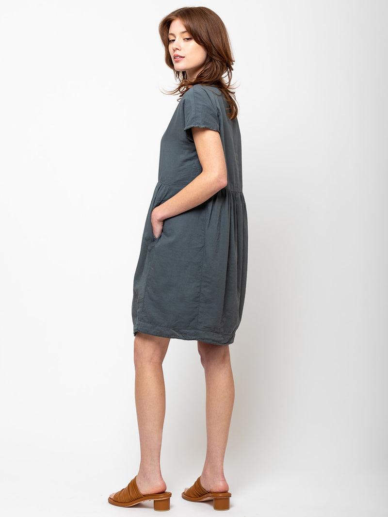 Aequamente - Cotton Voile Dress - Asfalto - Verdalina