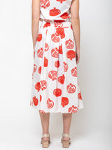 Aequamente - Pomegranate Block Print Skirt - Verdalina