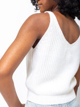 Allude - Cashmere and Cotton Knit Tank - White - Verdalina