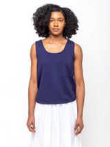 Allude - Knit Tank with Breast Pocket - Verdalina