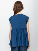 Apuntob - Gathered Top - Denim Blue - Verdalina