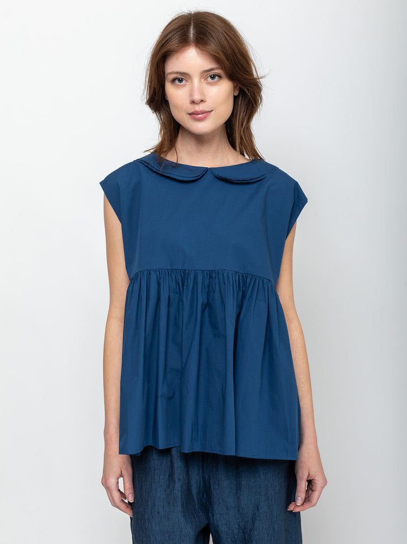 Apuntob - Gathered Top - Denim Blue - Verdalina