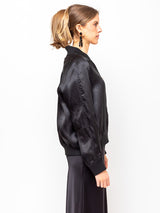 Aquarius Cocktail - Bette Organza Bomber Jacket - Black - Verdalina