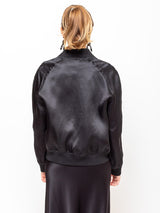 Aquarius Cocktail - Bette Organza Bomber Jacket - Black - Verdalina