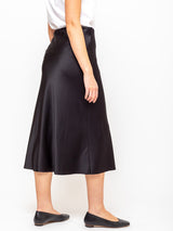 Aquarius Cocktail - Blondie Bias Silk Skirt - Black - Verdalina