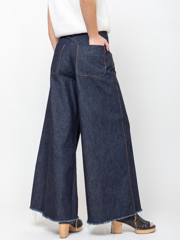 Susanne Bommer - Extra Wide Denim Pants - Dark Blue - Verdalina