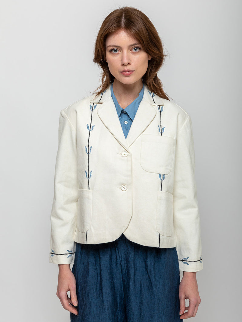 Caron Callahan - Bernay Jacket - Embroidered Canvas - Verdalina