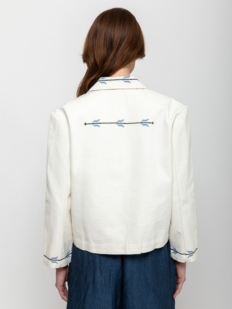 Caron Callahan - Bernay Jacket - Embroidered Canvas - Verdalina