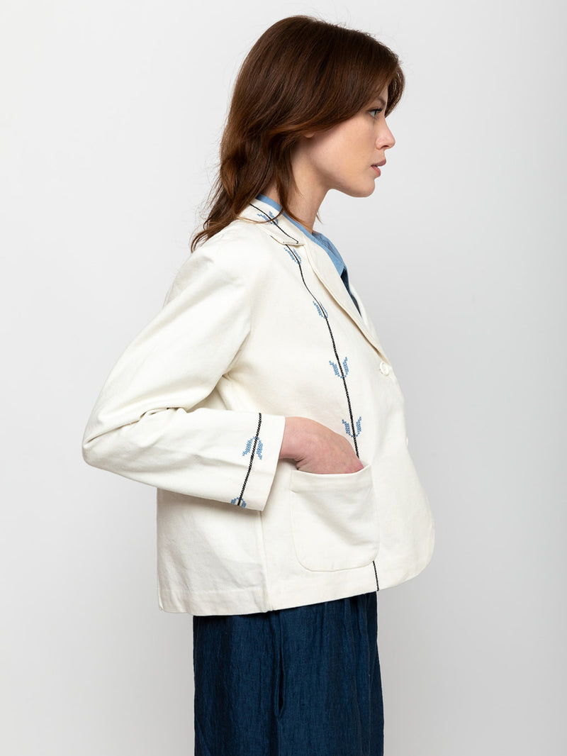 Caron Callahan - Bernay Jacket - Embroidered Canvas - Verdalina