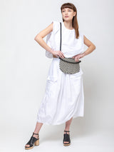 Clare V. - Petit Moyen Messenger - Black and Cream Woven Checker - Verdalina