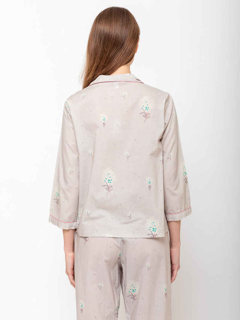 Domi Sleepwear - Organic Cotton Long Sleeve Pajamas - Alida Print - Verdalina