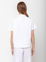 Domi Sleepwear - Organic Cotton Short Sleeve Pajamas - White - Verdalina