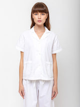 Domi Sleepwear - Organic Cotton Short Sleeve Pajamas - White - Verdalina