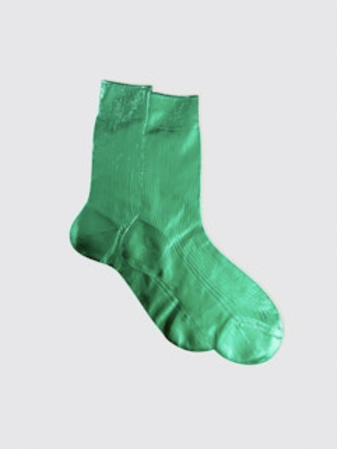 Maria La Rosa - Laminated Ribbed Socks - Verdalina