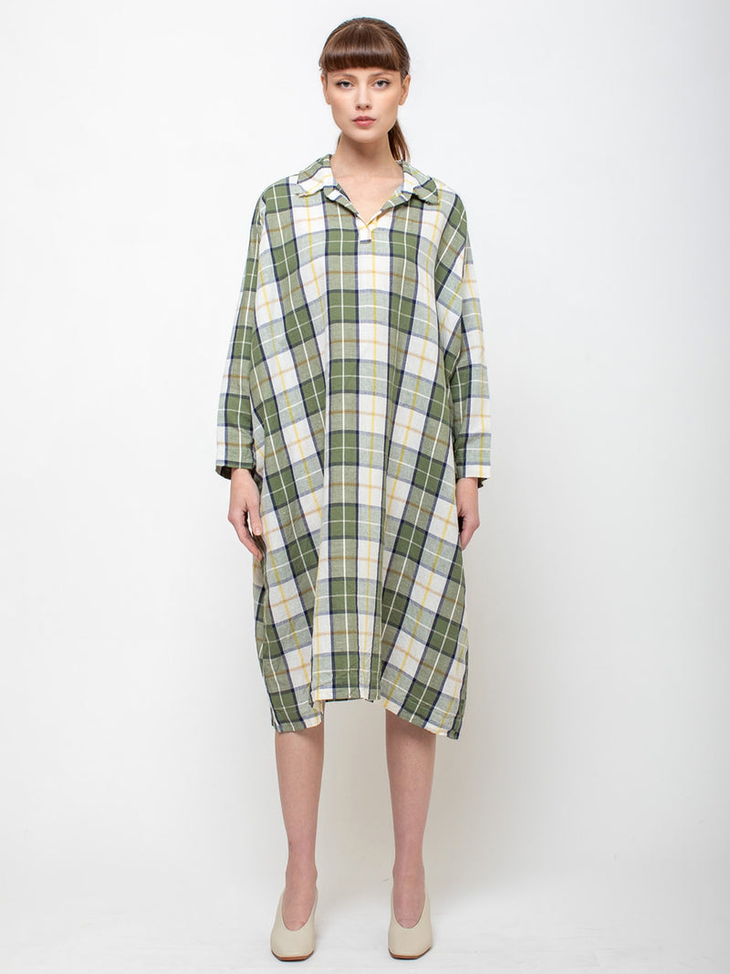 Gallego Desportes - Christine Dress - Green Check - Verdalina