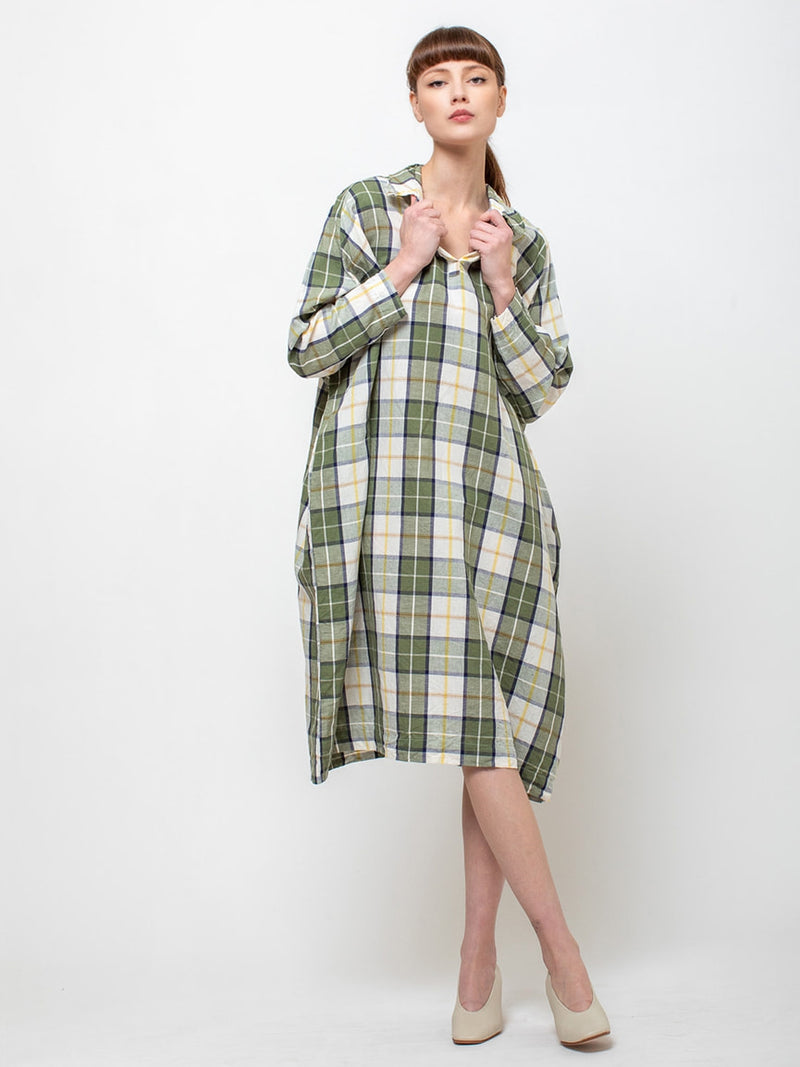 Christine Dress - Green Check