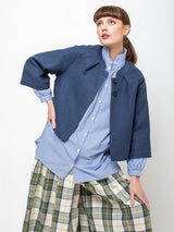 Juliet Cotton Canvas Jacket - Blue