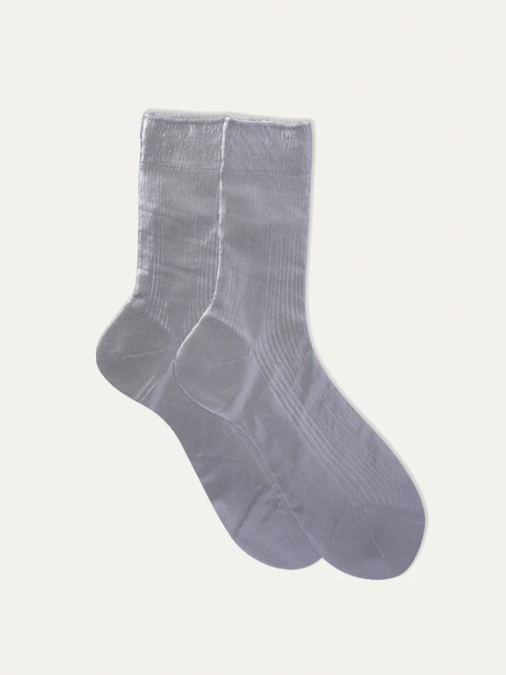 Maria La Rosa - Laminated Ribbed Socks - Verdalina