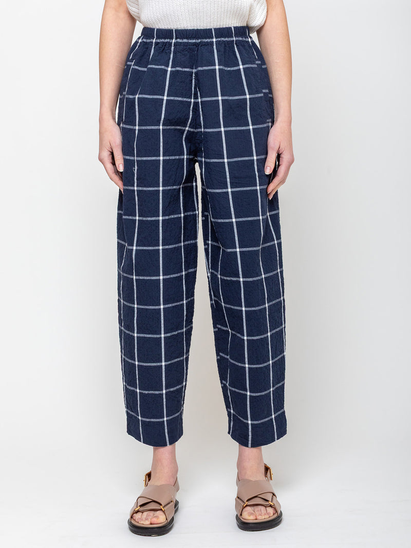 Hannoh Wessel - Paris Crisp Check Pant - Navy - Verdalina