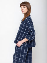 Hannoh Wessel - Savannah Crisp Check Shirt - Navy - Verdalina