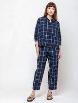 Hannoh Wessel - Savannah Crisp Check Shirt - Navy - Verdalina