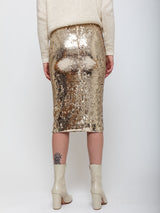 Hannoh Wessel - Sequin Skirt - White Gold - Verdalina