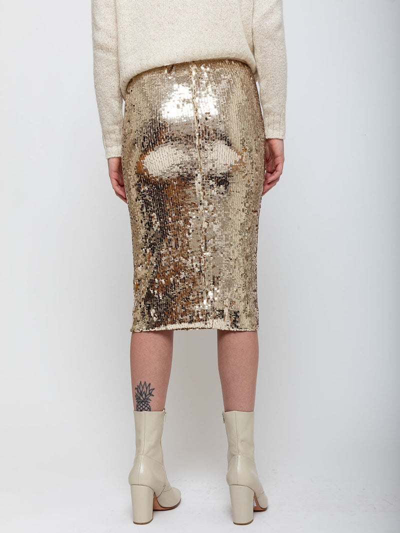 Hannoh Wessel - Sequin Skirt - White Gold - Verdalina