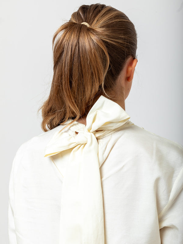 Hazel Brown - Tattered Yoke Blouse - White - Verdalina