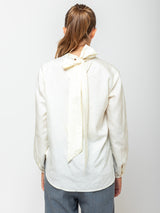 Hazel Brown - Tattered Yoke Blouse - White - Verdalina