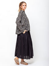 Ichi Antiquites - Indian Cotton Skirt - Black - Verdalina