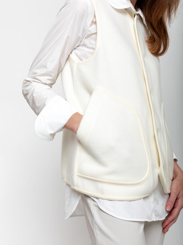 Labo.Art - Wool Felted Vest - Winter White - Verdalina