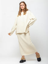 Lauren Manoogian - Line Quilt Skirt - Raw White - Verdalina