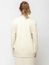 Lauren Manoogian - Line Quilt Cardigan - Raw White - Verdalina