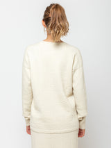 Lauren Manoogian - Line Quilt Crew Neck Sweater - Raw White - Verdalina