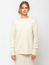 Lauren Manoogian - Line Quilt Crew Neck Sweater - Raw White - Verdalina