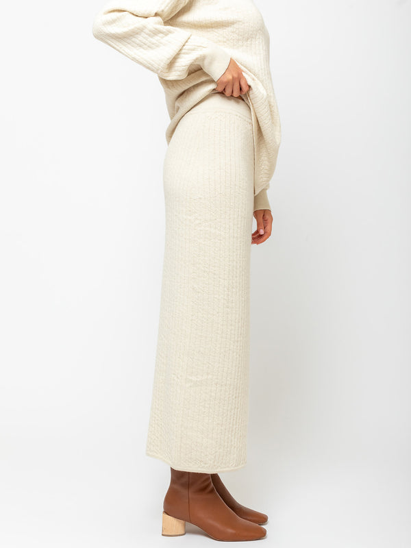 Lauren Manoogian - Line Quilt Skirt - Raw White - Verdalina