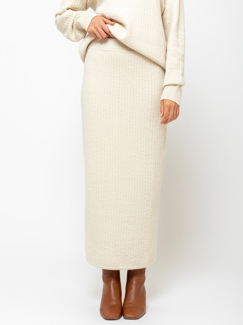 Lauren Manoogian - Line Quilt Skirt - Raw White - Verdalina