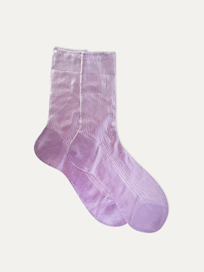 Maria La Rosa - Laminated Ribbed Socks - Verdalina