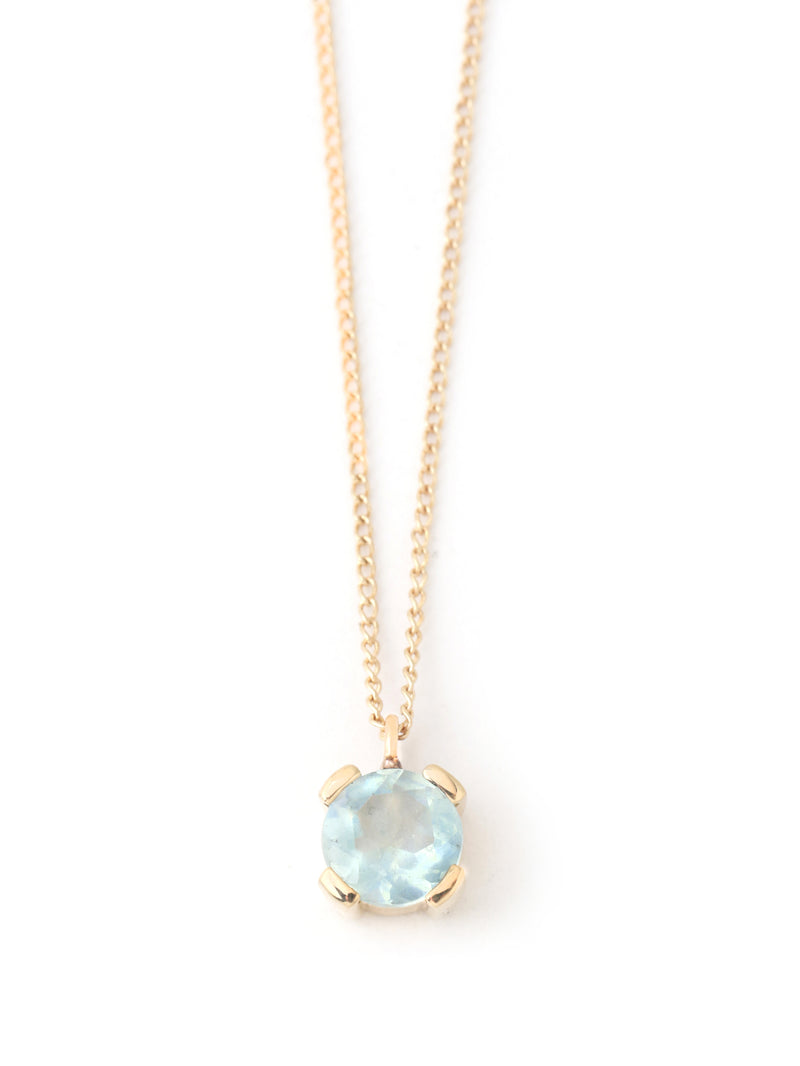 Melissa Joy Manning - 14k Gold Armored Pendant Necklace - Round Aquamarine - Verdalina