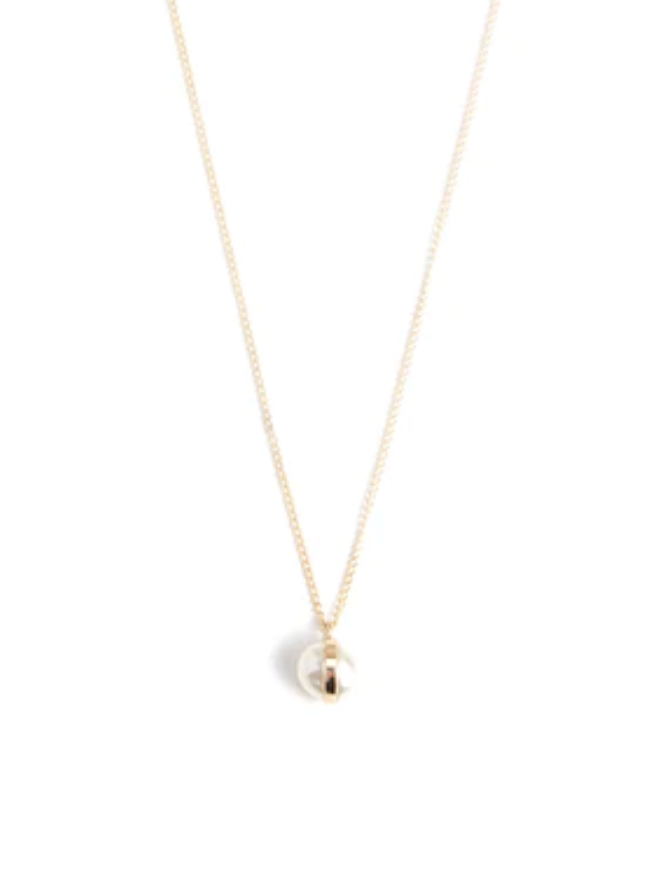 Melissa Joy Manning - 14k Gold Bezel Wrapped Pearl Necklace - Verdalina