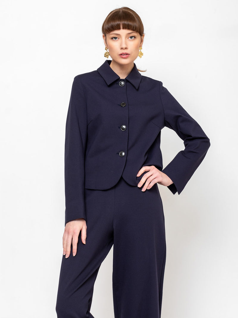 Odeeh - Ponti Knit Jacket - Midnight - Verdalina