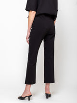 Odeeh - Ponti Knit Cropped Pants - Jet Black - Verdalina