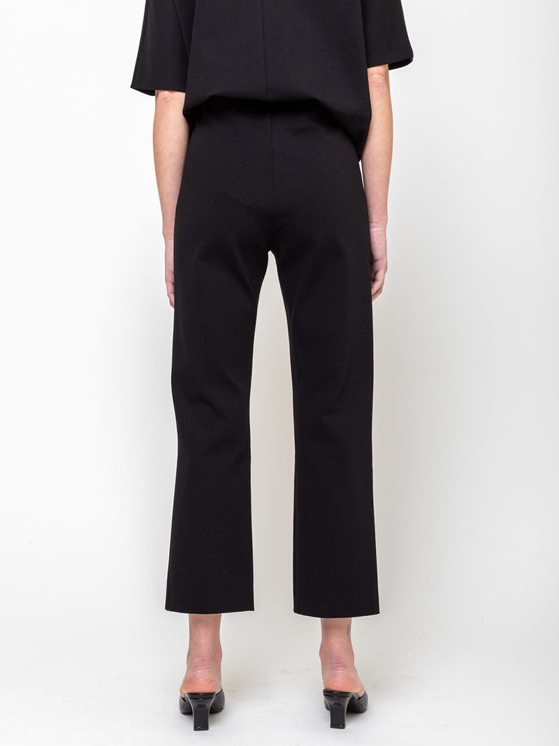 Odeeh - Ponti Knit Cropped Pants - Jet Black - Verdalina