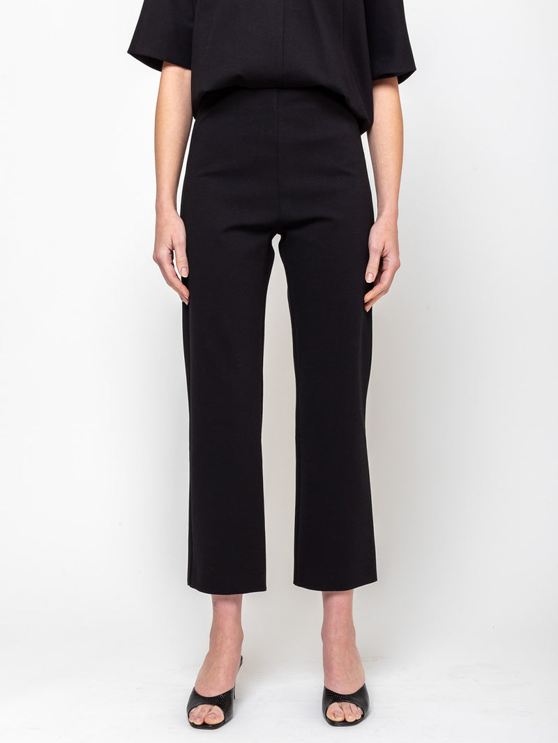 Odeeh - Ponti Knit Cropped Pants - Jet Black - Verdalina