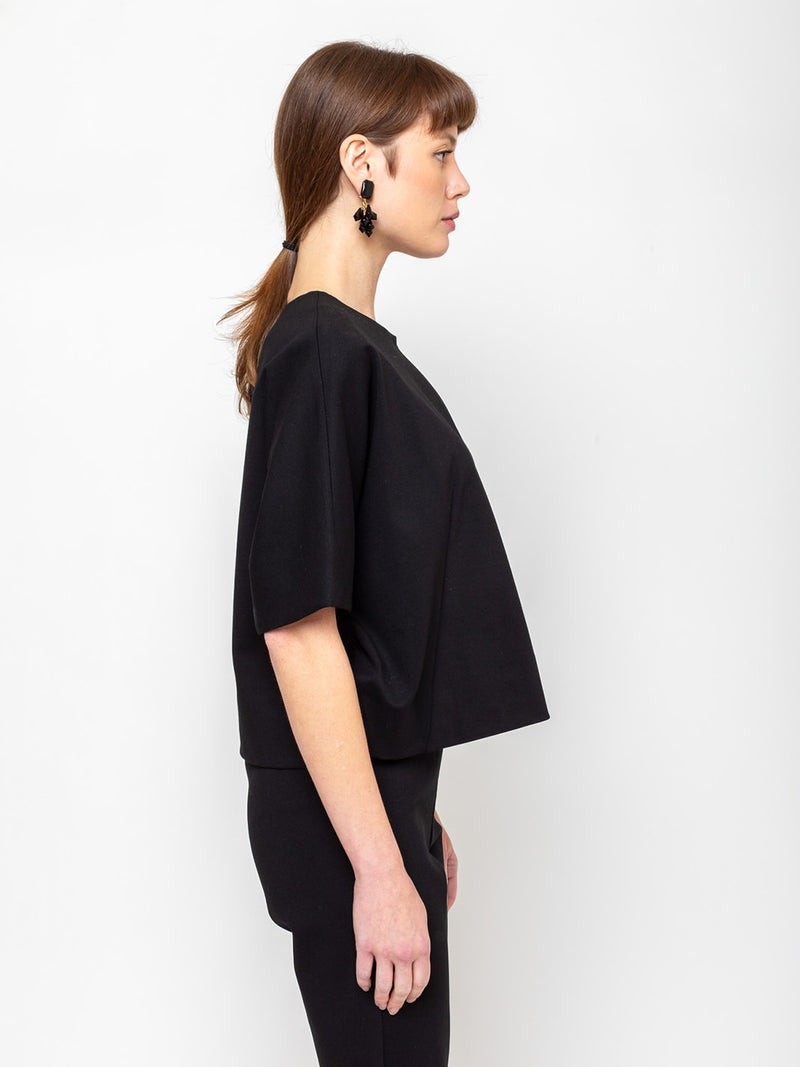 Odeeh - Ponti Knit Top - Jet Black - Verdalina