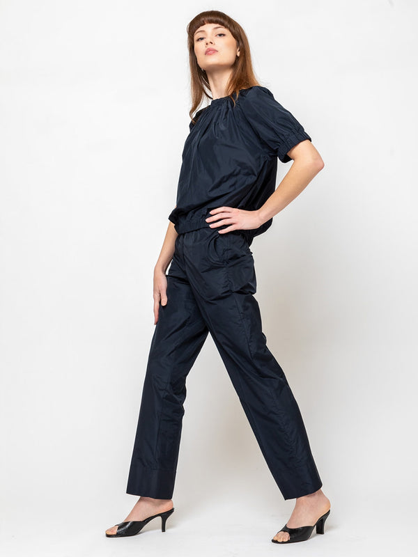 Odeeh - Ultra Light Taffeta Pants - Navy - Verdalina