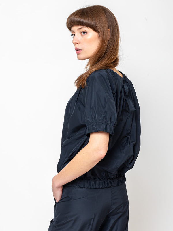 Odeeh - Ultra Light Taffeta Top - Navy - Verdalina