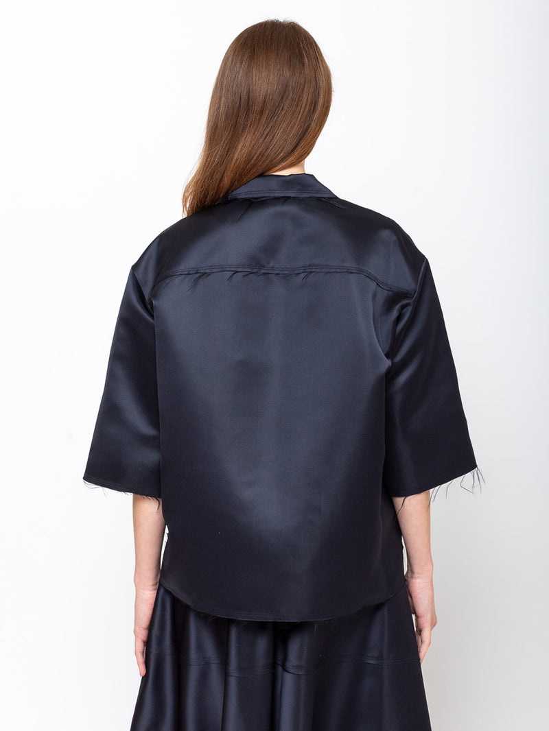 Odeeh - Satin Shirt - Midnight - Verdalina