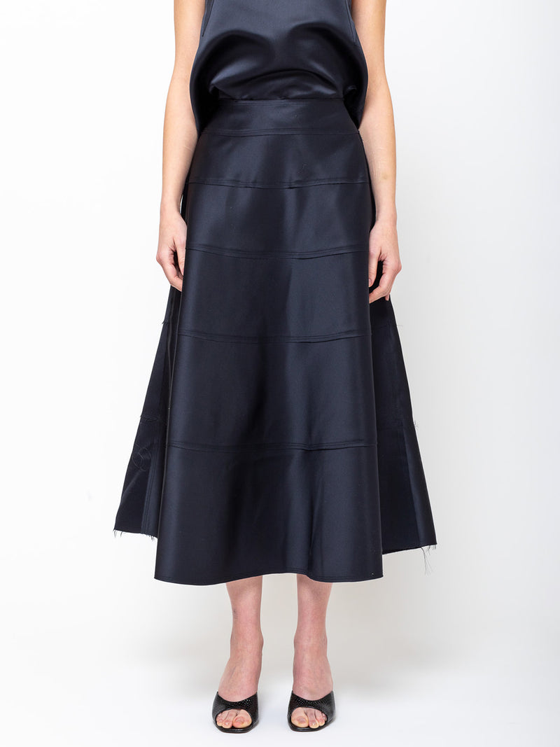 Odeeh - Satin Skirt - Midnight - Verdalina