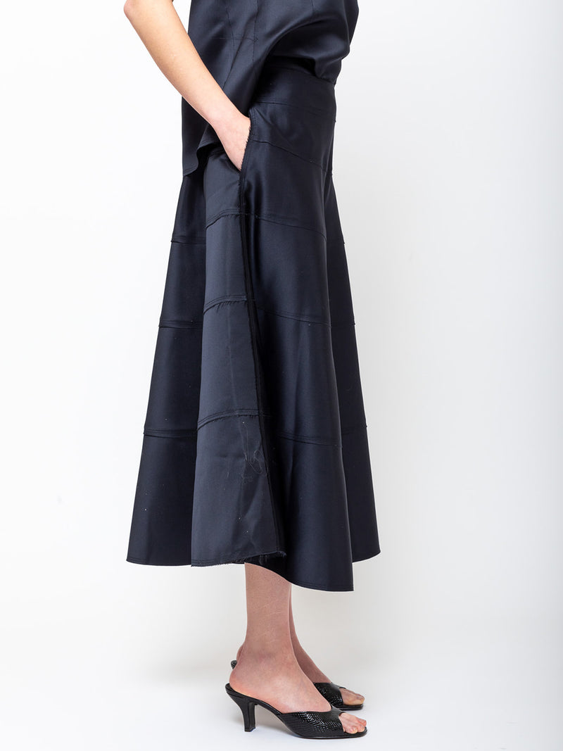 Odeeh - Satin Skirt - Midnight - Verdalina